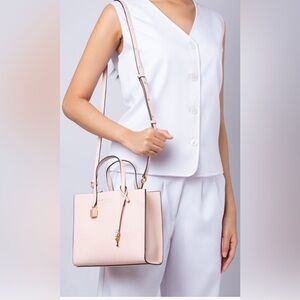 MARC JACOBS Mini Tote Grind Coated Leather Peach Top Handle/Shoulder Strap (NWT)